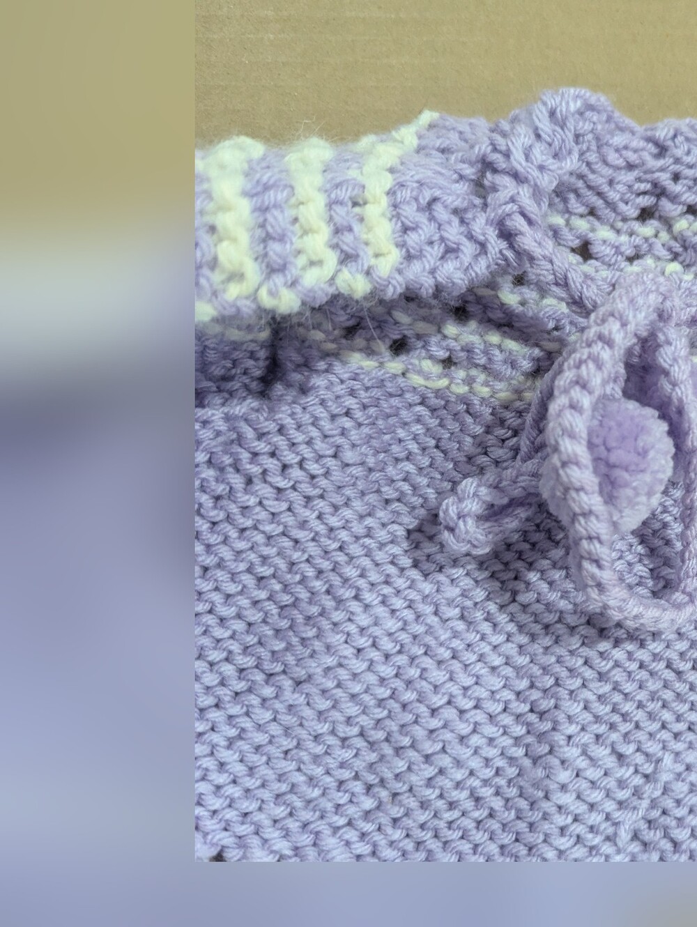 Handmade Purple White Accent Handmade Crochet Baby Girl Cardigan Sweater *6-12mo - Picture 8 of 11